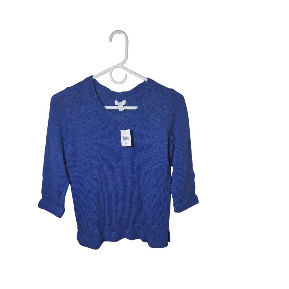 J. Jill Azul Blue Knit Top Women’s Size XSP 3/4 Sleeve NWT